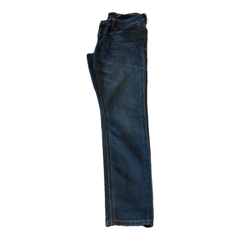 Seven7 Womens Skinny Jeans Medium Wash Blue Denim Size 10 Whiskered Stretch